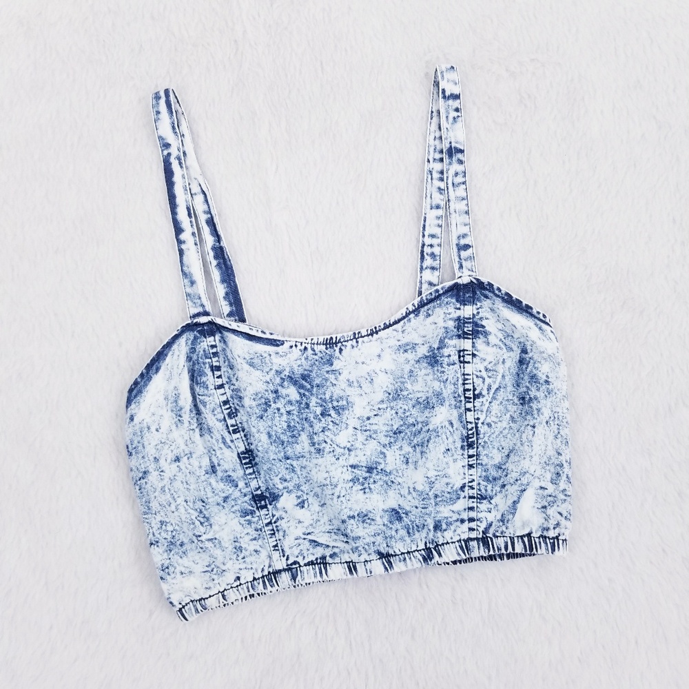 🚫SOLD🚫 Urban Outfitters Acid Wash Denim Bra - Picture 3 of 7